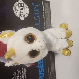Ty White and Gold Unicorn Plush
